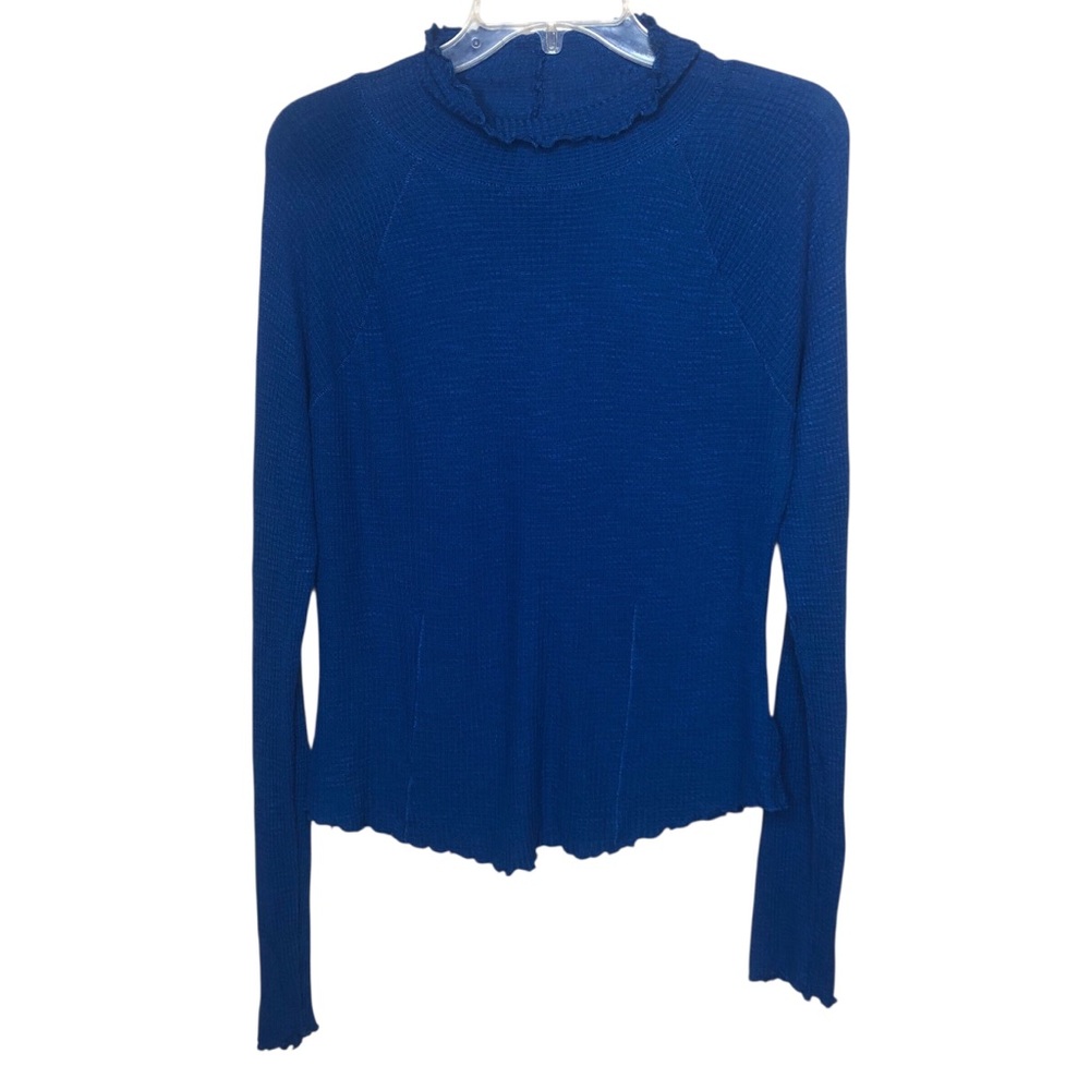 Intimately Free People Skyline Thermal Top Size Large Deep Sea Blue Waffle Layer